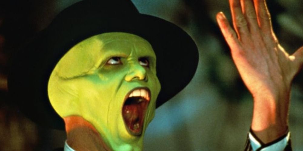 Jim Carrey about to eat the dynamite in The Mask