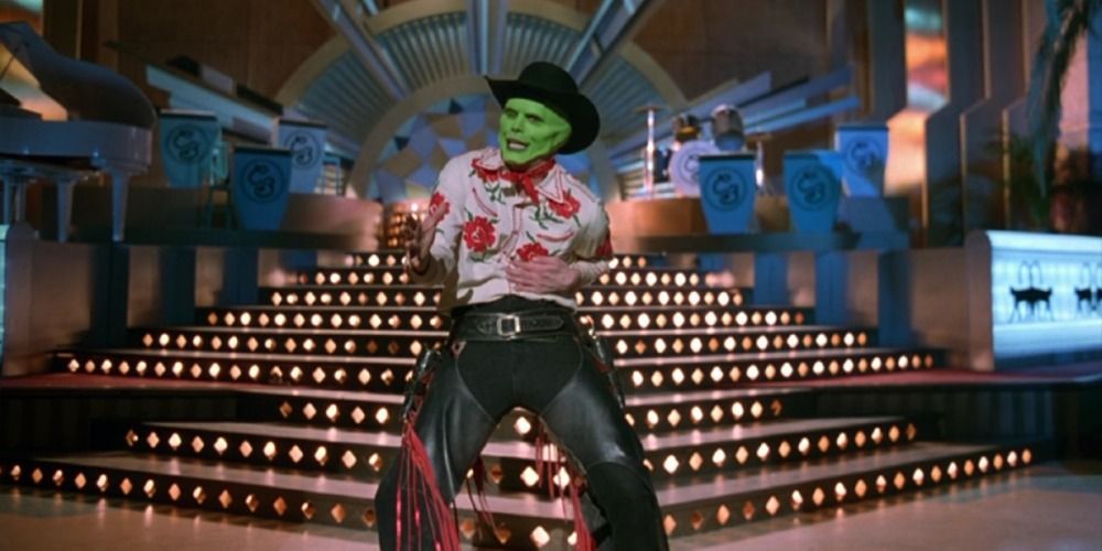 Jim Carrey as a cowboy in The Mask (1994)