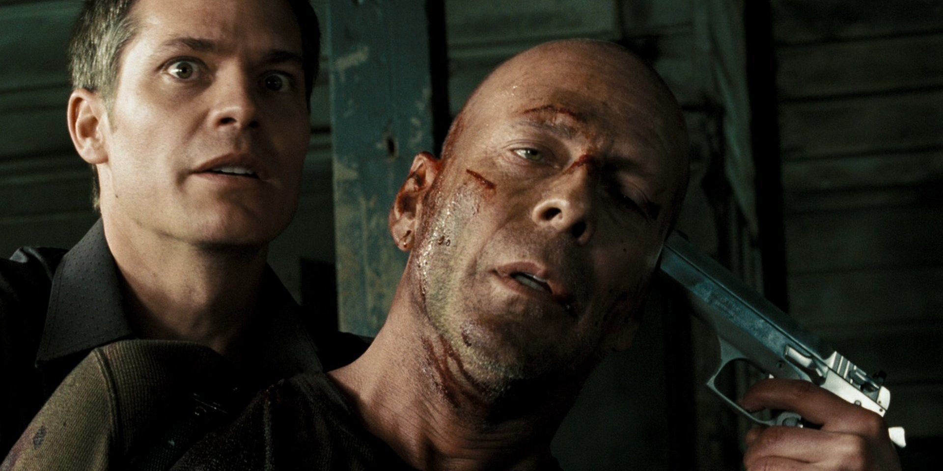 John McClane and Thomas Gabriel in Live Free or Die Hard