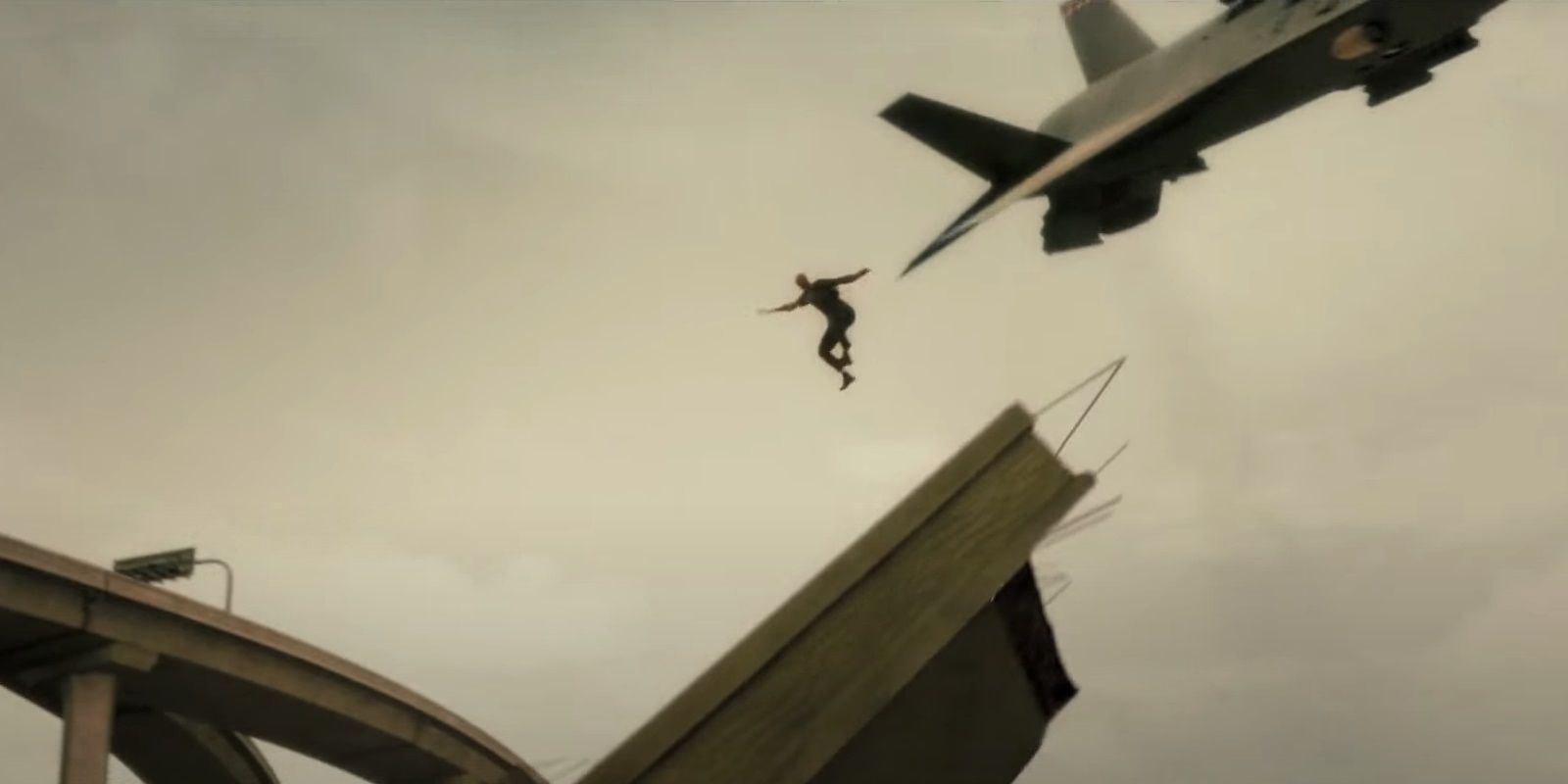 John McClane jumps off a fighter jet in Live Free or Die Hard
