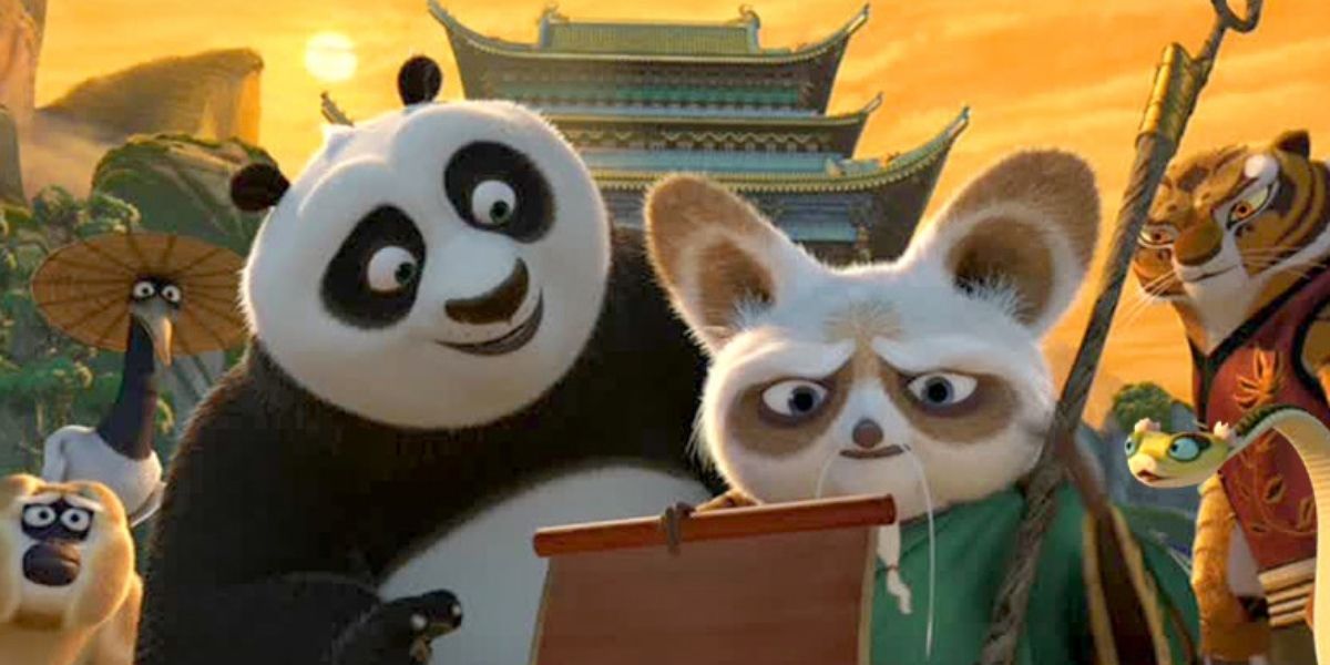 Po the Panda and the rest of the warriors in Kung Fu Panda 2