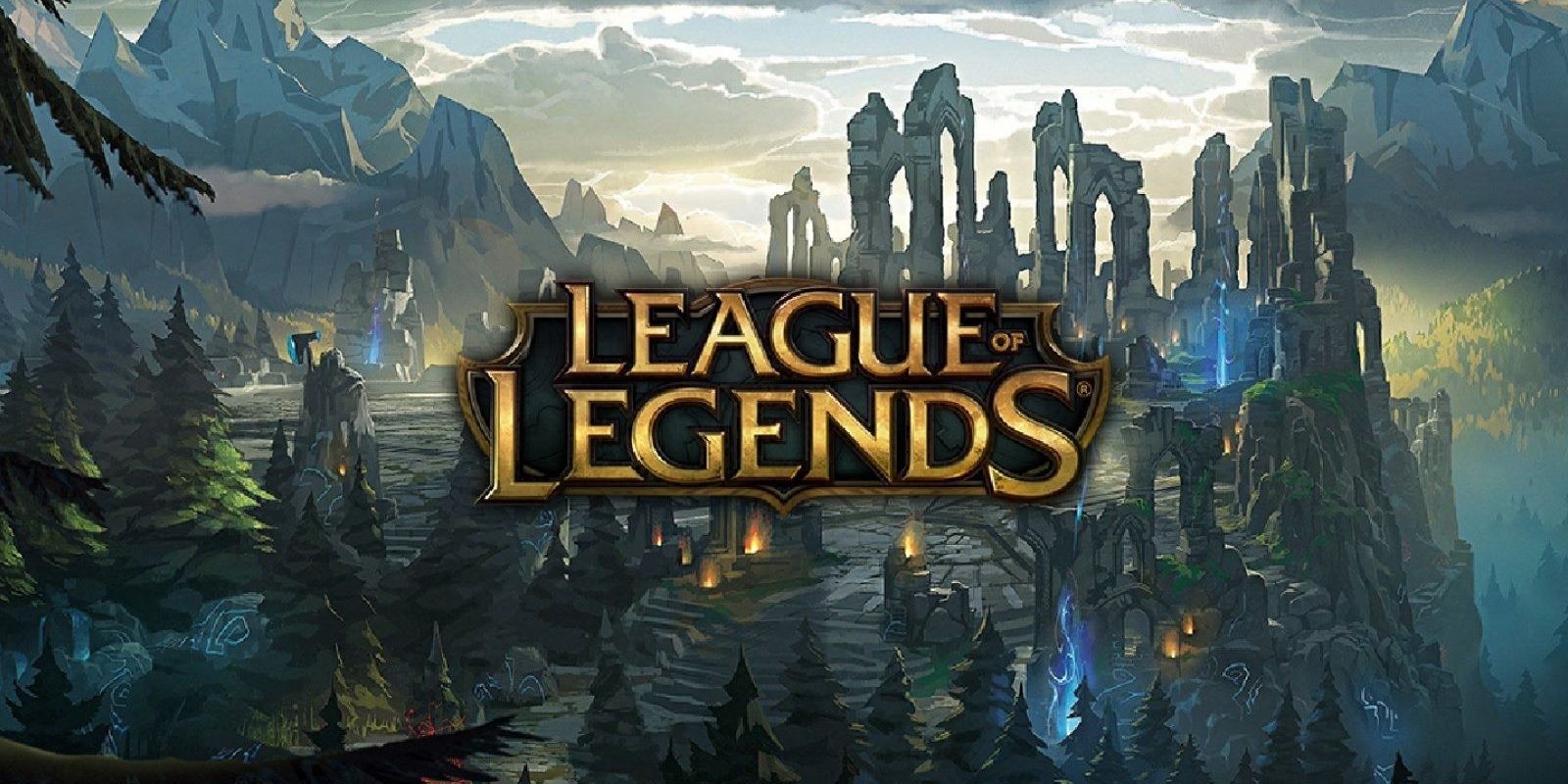 A screenshot of League of Legends showing the logo from the Riot Games title.