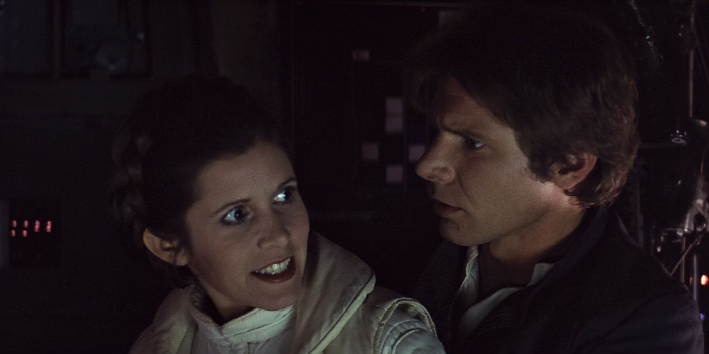 Leia is annoyed Han holding her in The Empire Strikes Back