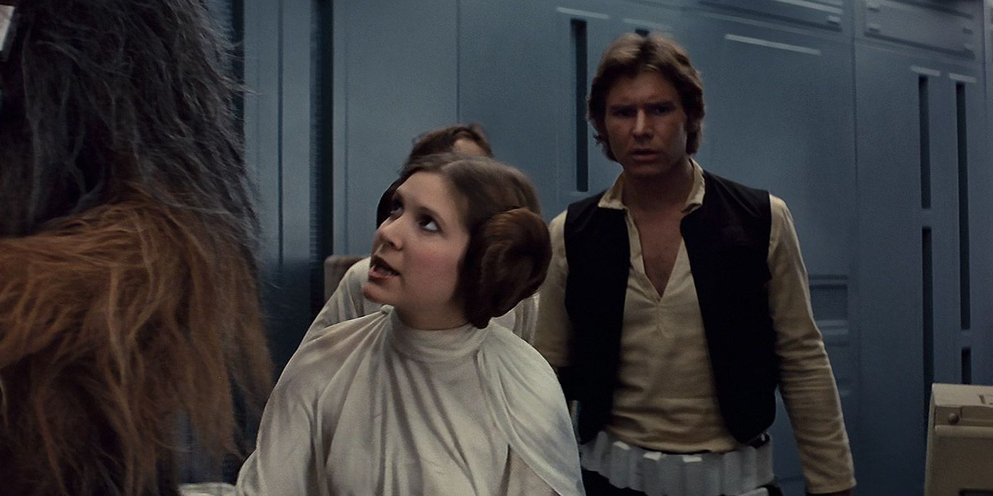 Leia tells Chewie to get out of her way in Star Wars: A New Hope