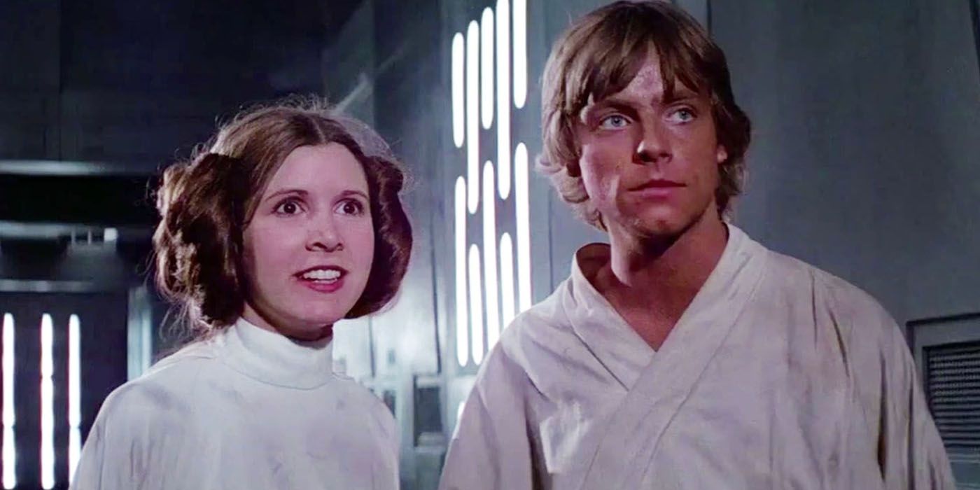 Luke Skywalker and Leia Organa in Star Wars: A New Hope