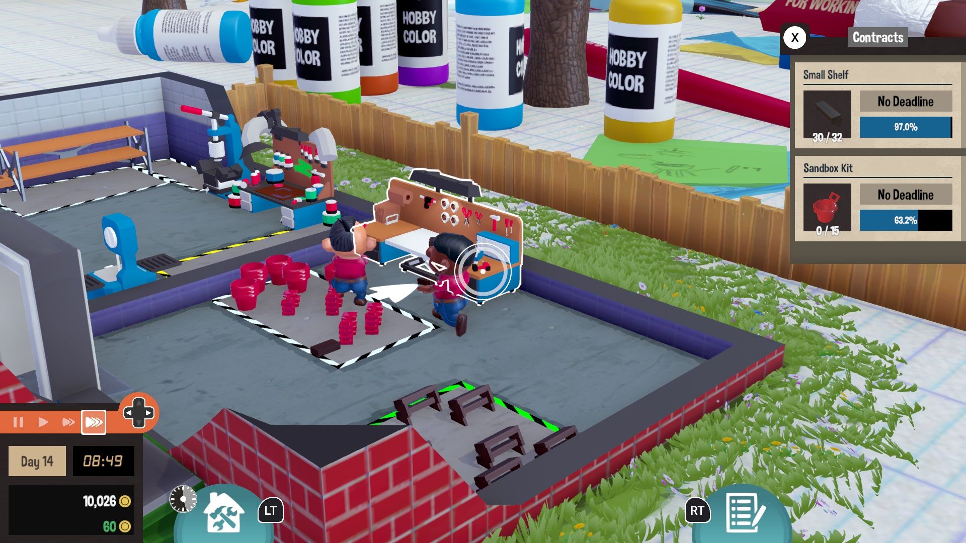 A screenshot showing a worker in Little Big Workshop.