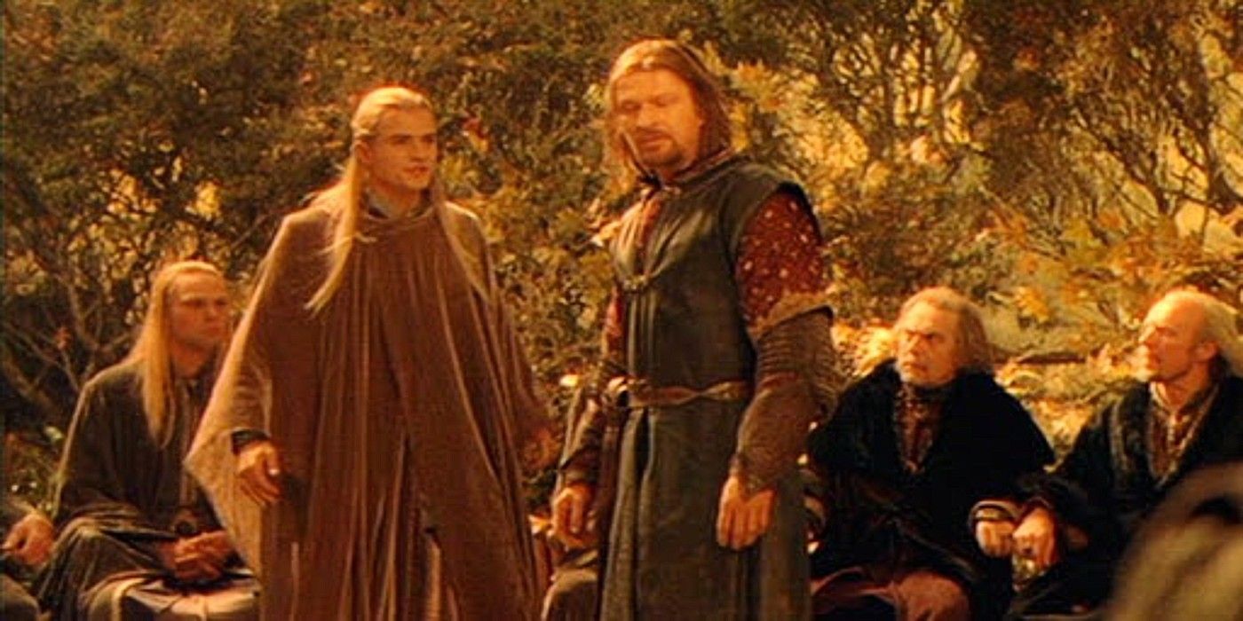 Lord of the rings Fellowship of the Ring Council of Elrond Legolas and Boromir