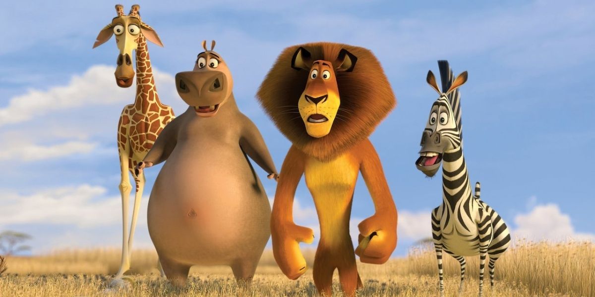 Giraffe, Hippo, Lion, and Zebra from Madagascar 2