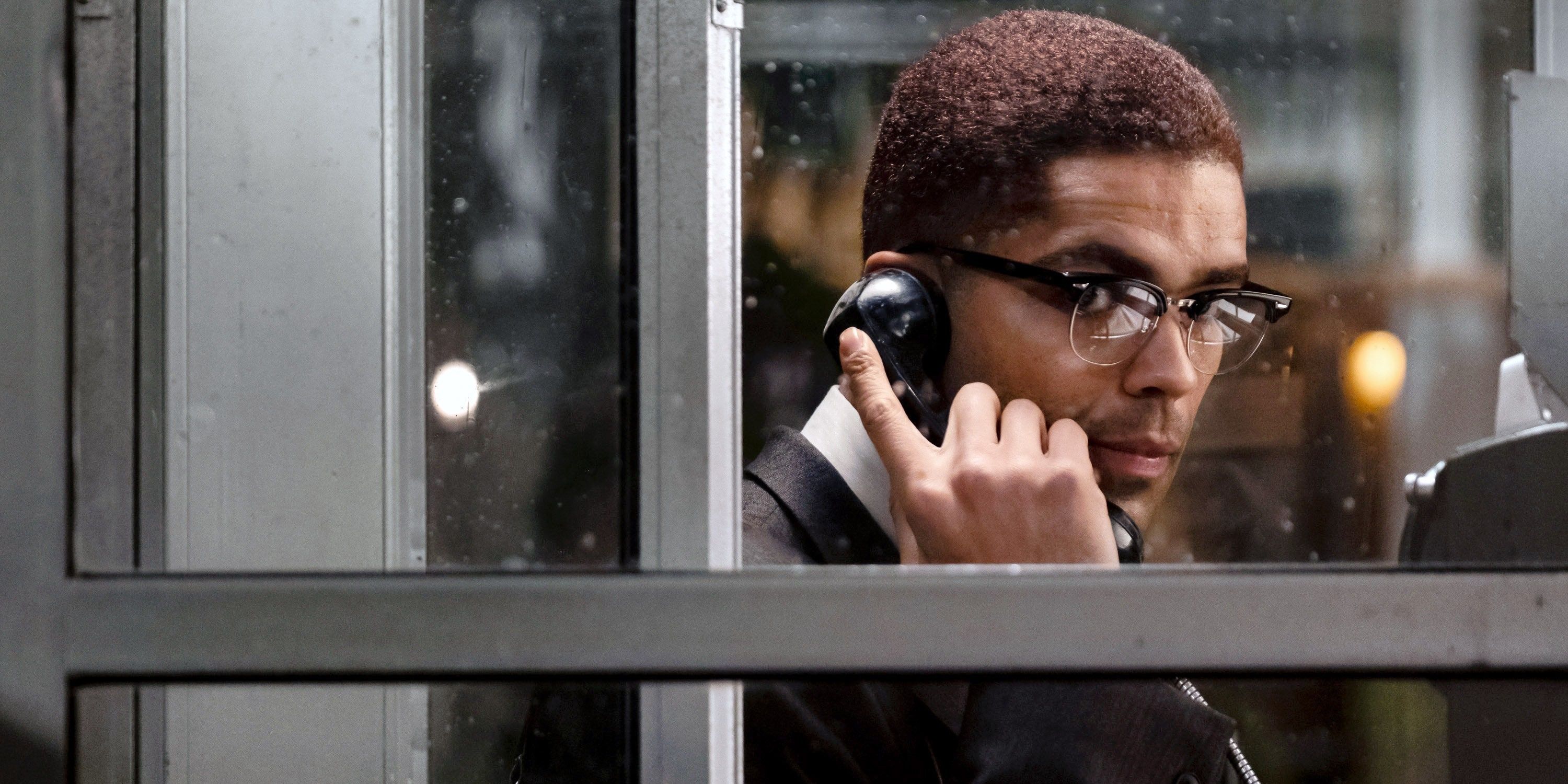 Malcolm X in a phone booth in One Night in Miami