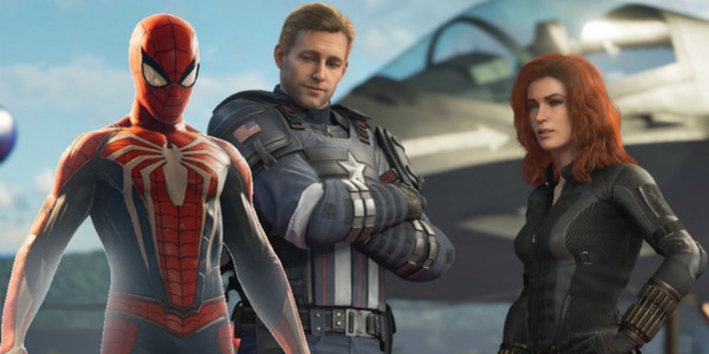 spider man and black widow and captain america outside
