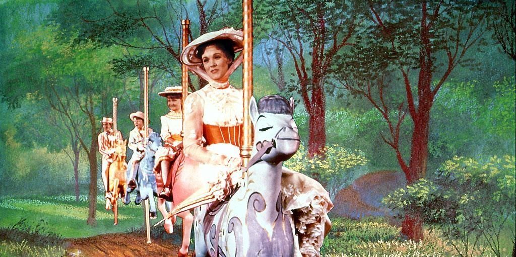 Mary Poppins (Julie Andrews) animation scene in &quot;Mary Poppins.&quot;
