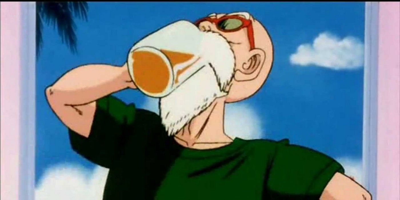 Master Roshi beer in Dragon Ball