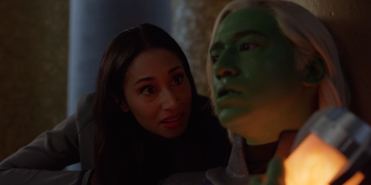 Meaghan Rath and Jesse Rath as Brainiac-5 in Supergirl Season 5 finale