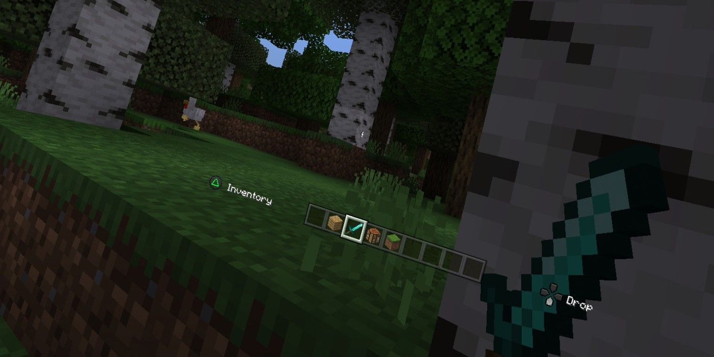 Screenshot of Minecraft in PSVR