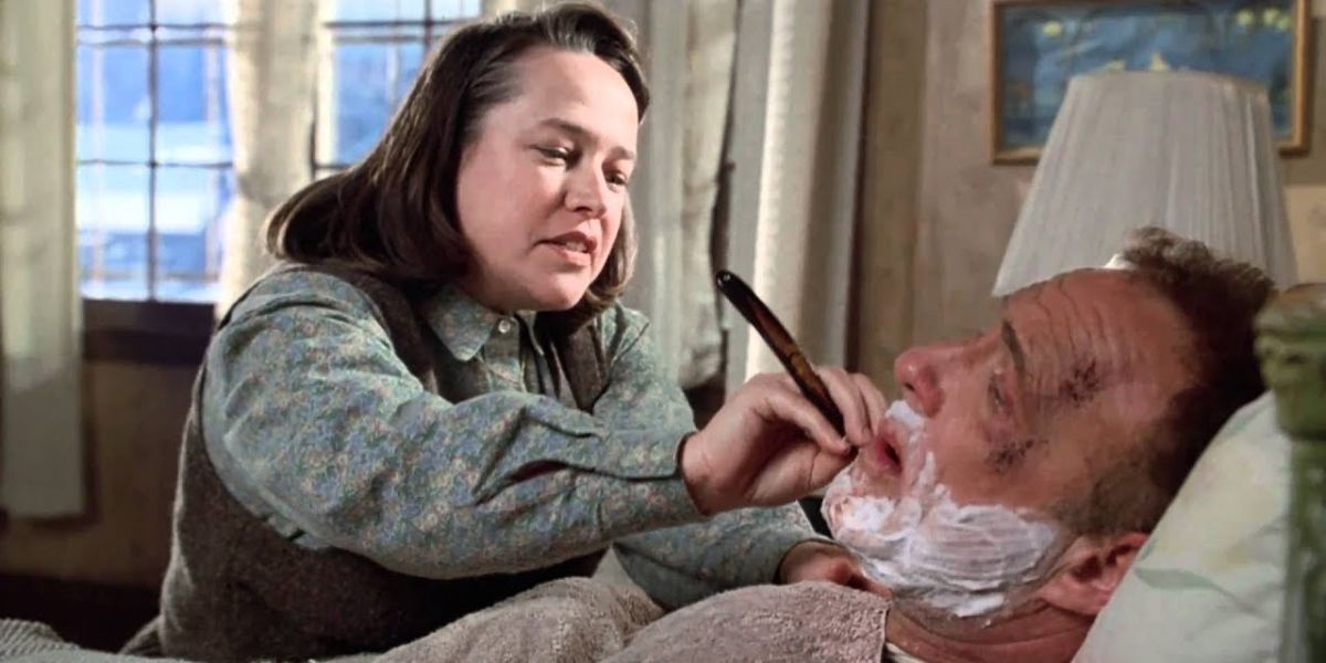 James Caan and Kathy Bates. in the film Misery