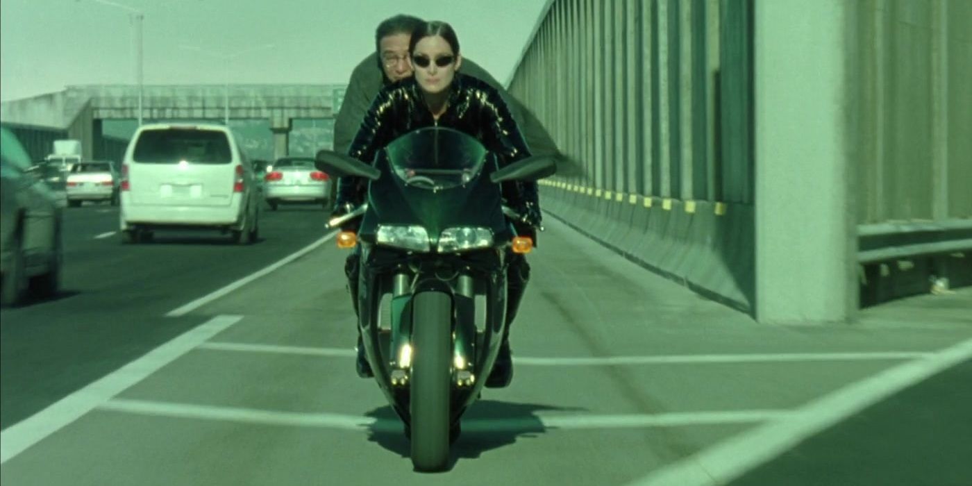 Motorcycle chase in The Matrix Reloaded