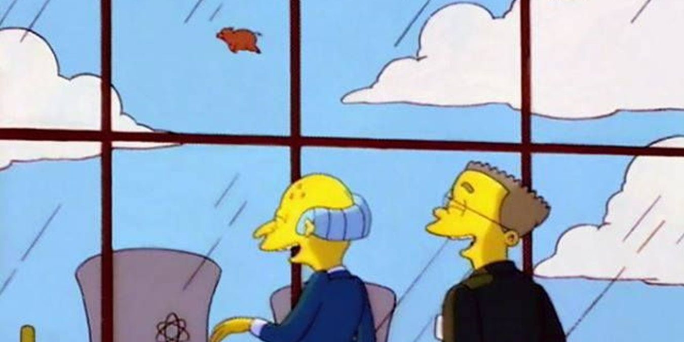 Mr Burns and Smithers in The Simpsons