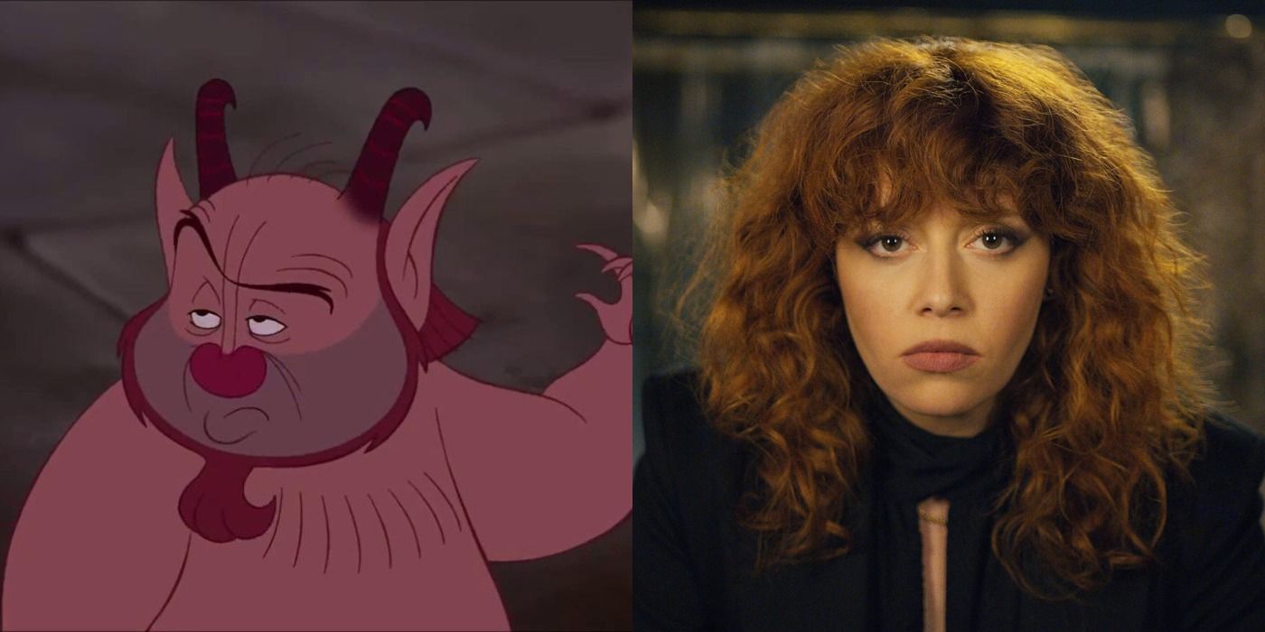 Split image Phil from Disney&rsquo;s Hercules and Natasha Lyonne as Nadia in Russian Doll