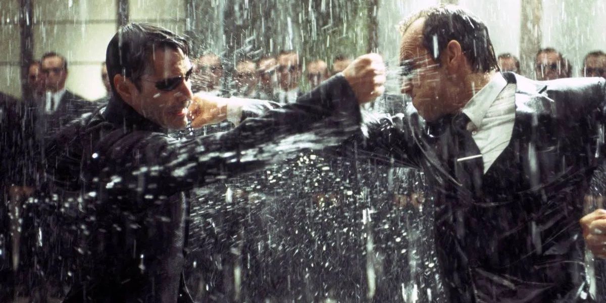 Neo vs Agent Smith in The Matrix Revolutions