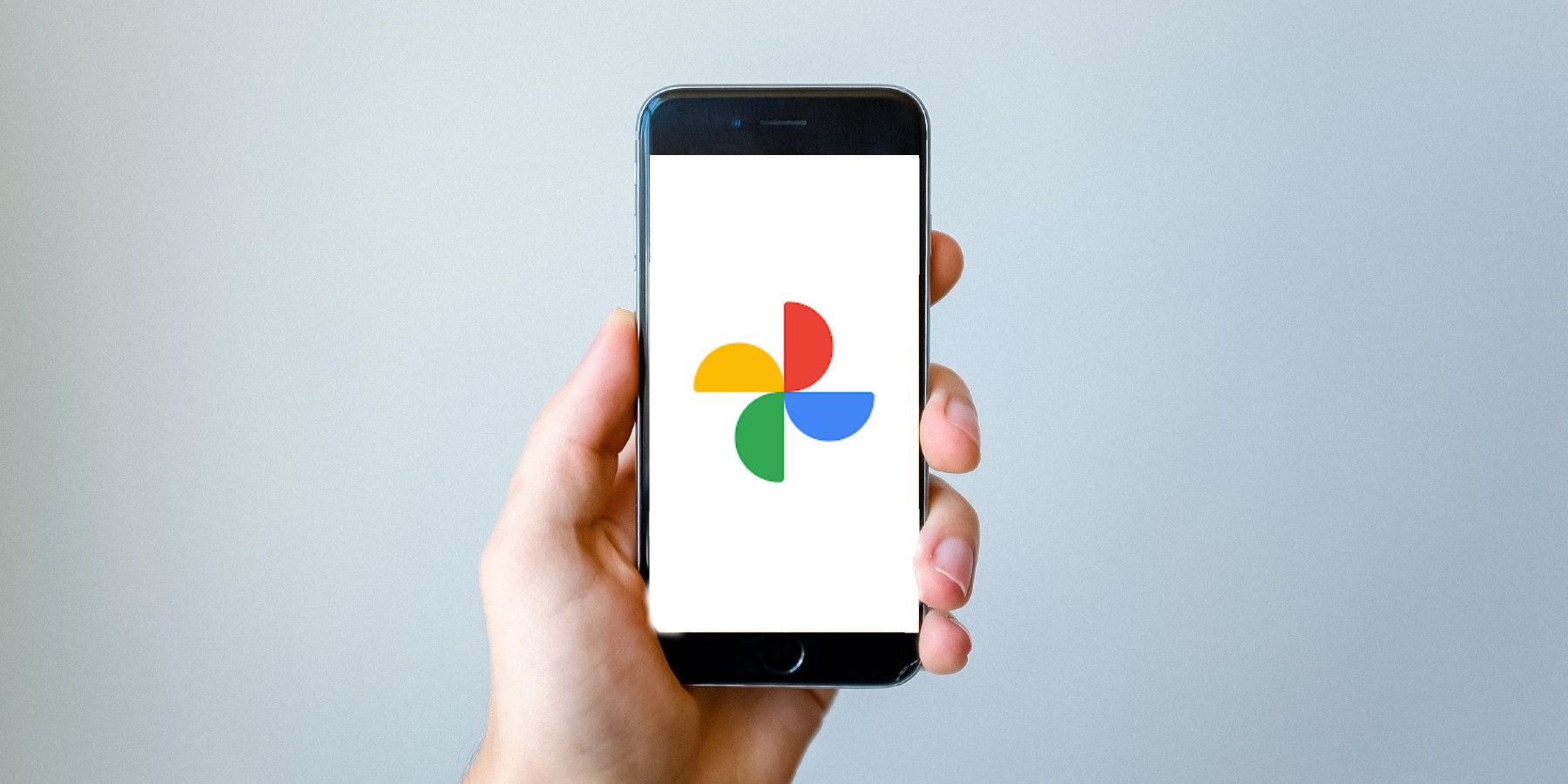 Google Photos logo on a smartphone