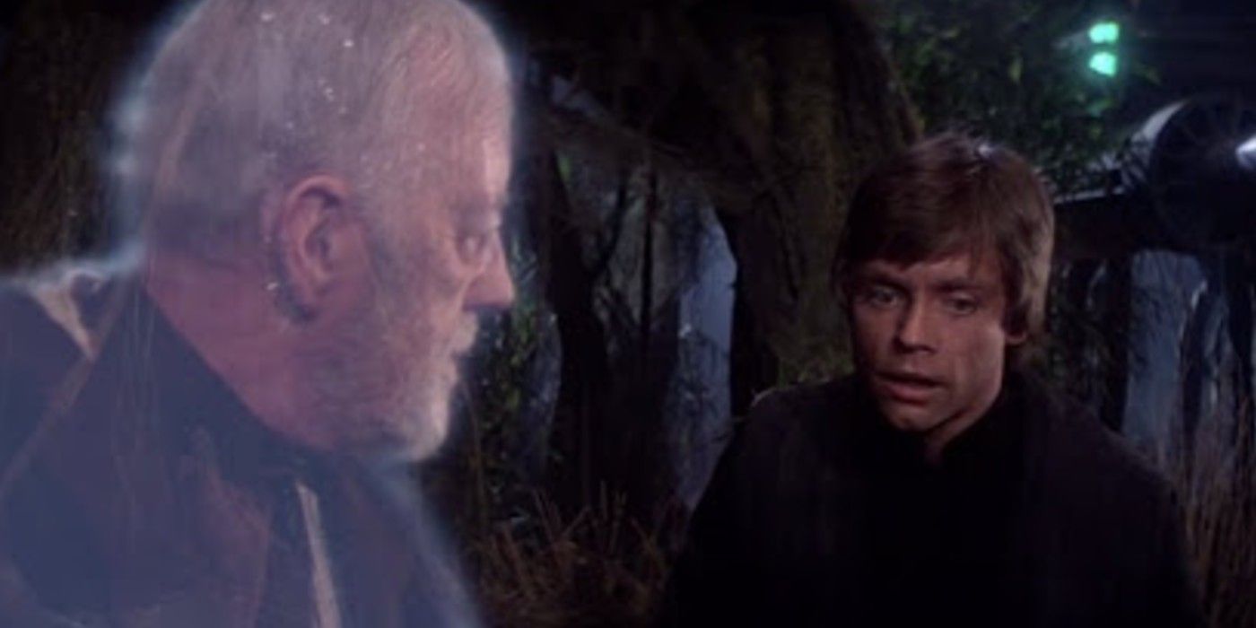 Obi Wan Kenobi tells Luke Skywalker Princess Leia is his sister in Return of the Jedi.