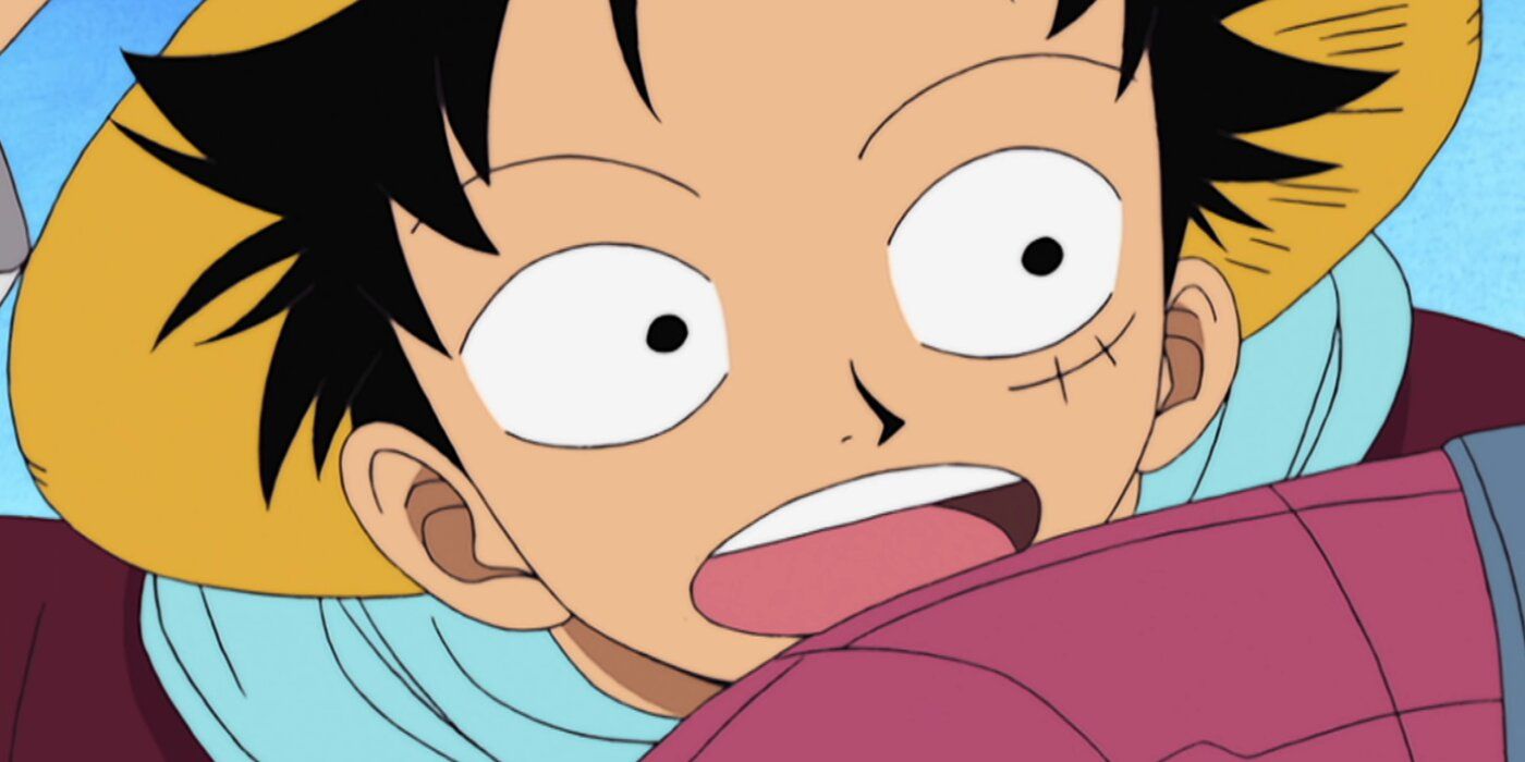 One Piece looking surprised in the Luffy Anime