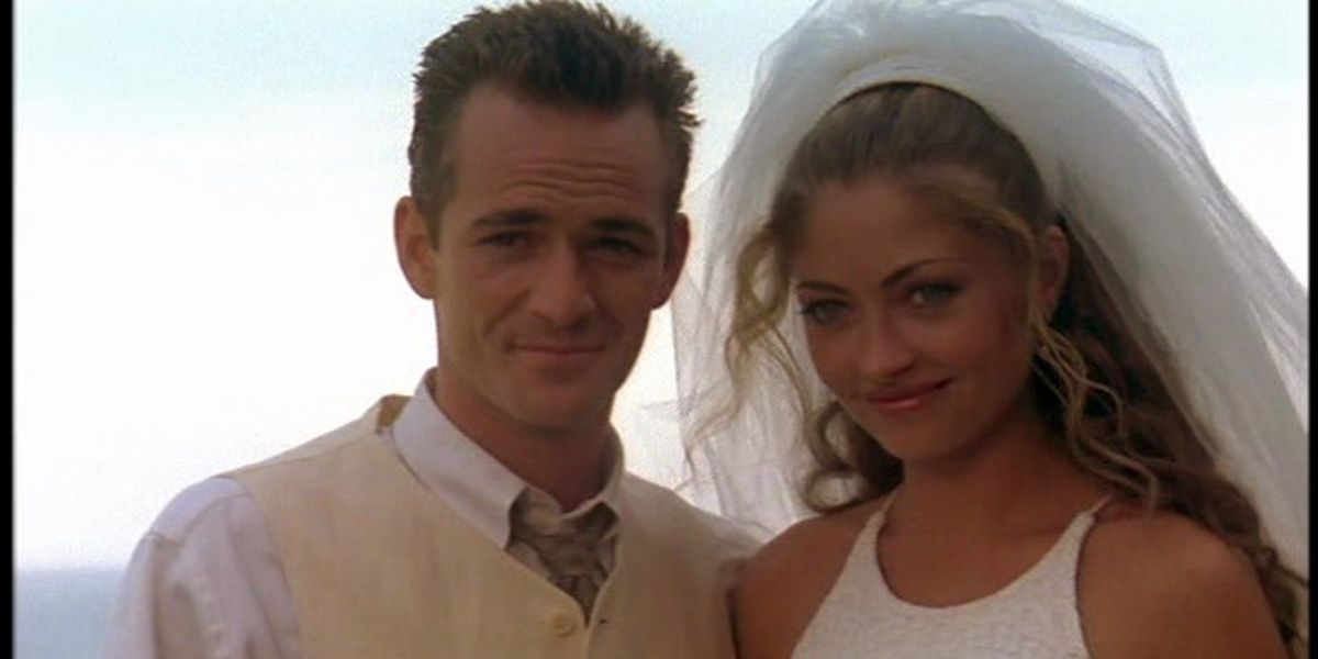 Dylan and his bride Toni in One Wedding and a Funeral Beverly Hills 90210