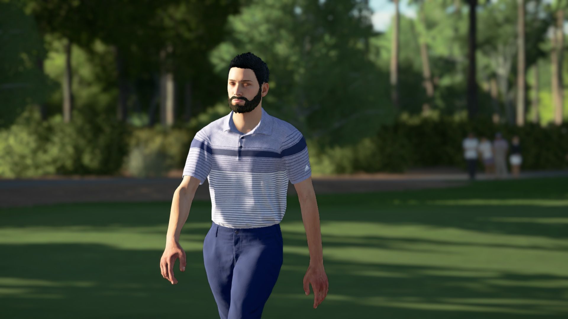 PGA Tour 2K21 screenshot with the golfer walking to the next shot.