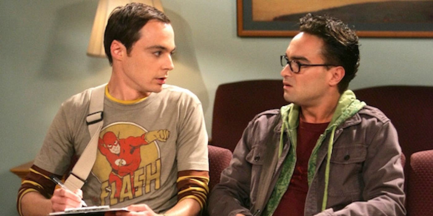 Sheldon and Leonard sitting side by side in the office on TBBT