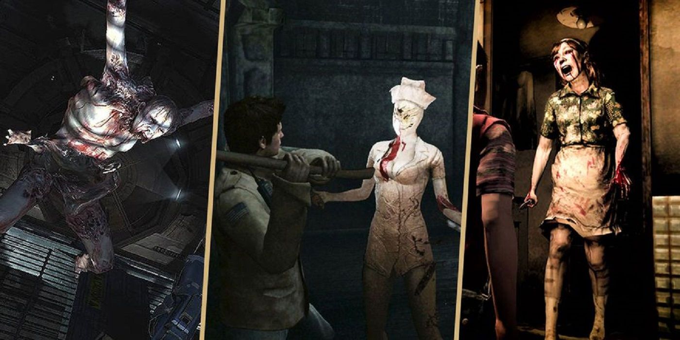 Split image of scenes from PS3 horror games