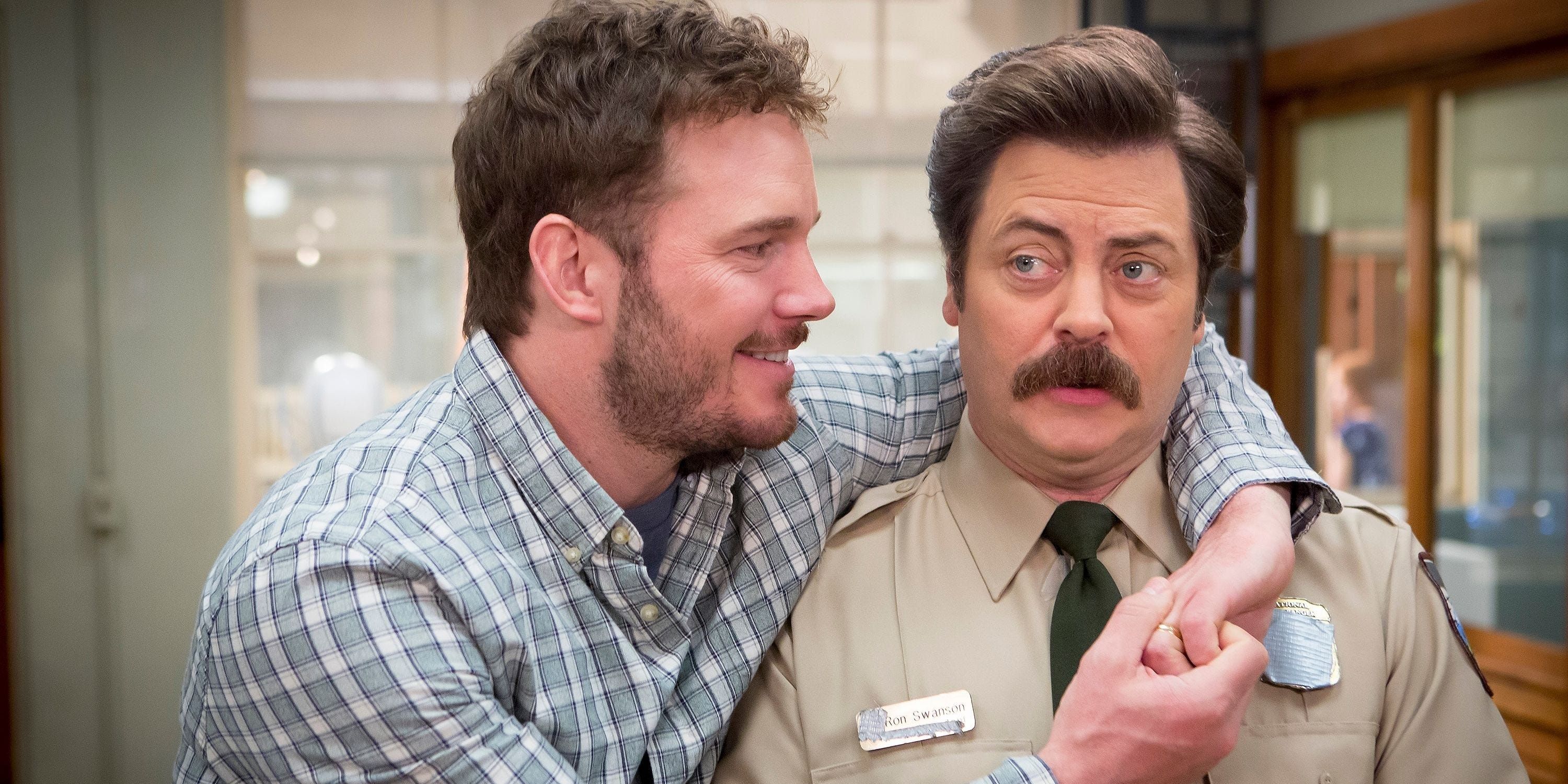 Parks and Recreation ron and andy hugging