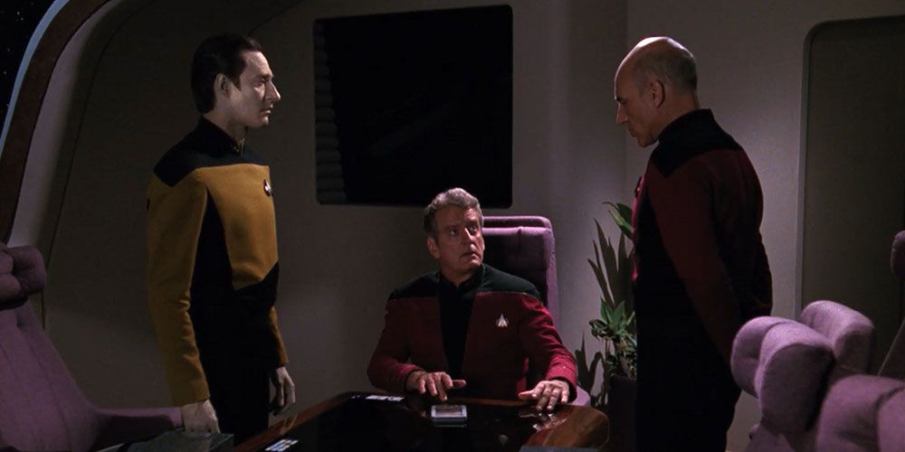 Picard refuses to allow an Admiral to take Data's daughter away.