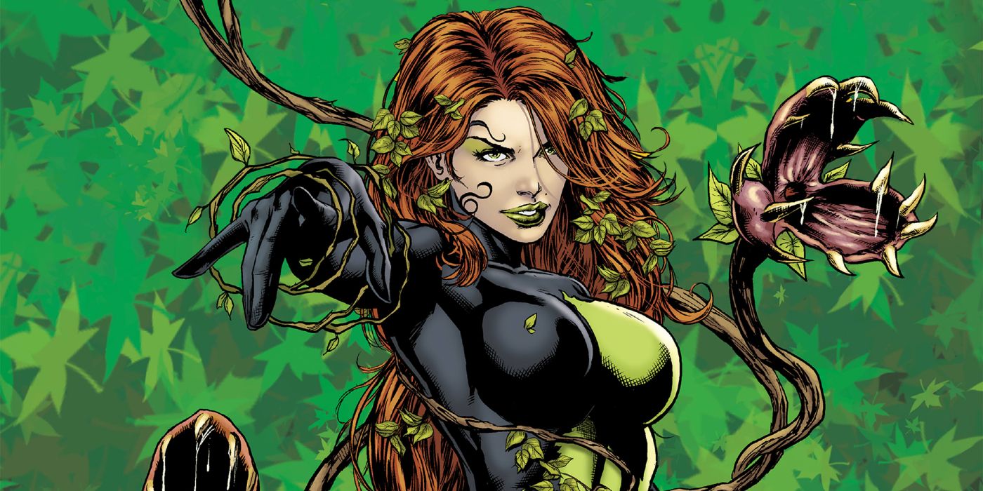 Poison Ivy commands her plants to attack in a DC Comic.