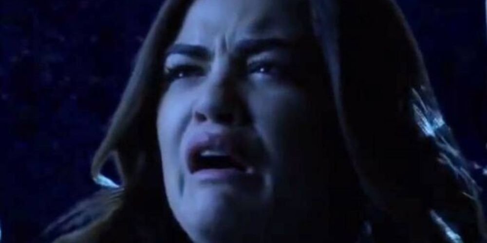 pretty little liars aria upset learning ezra on a team