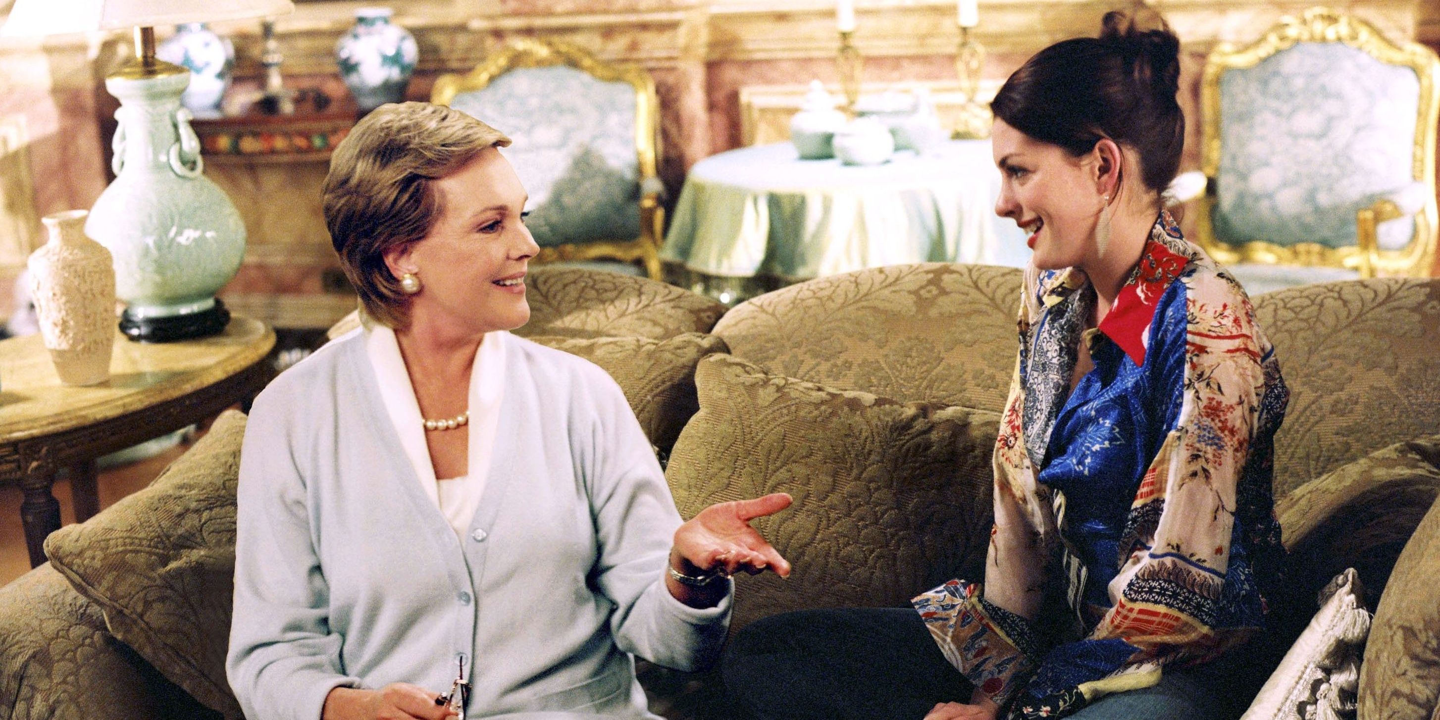 Mia (Anne Hathaway) and Queen Clarisse (Julie Andrews) in the movie &quot;Princess Diaries 2: Royal Engagement.&quot;