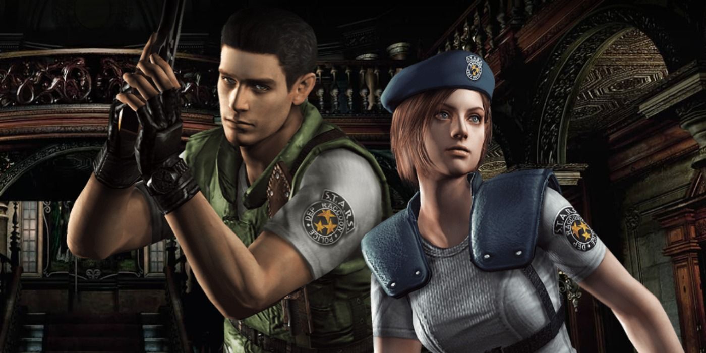 Jill Valentine and Chris Redfield on the cover of Resident Evil 1 HD Remaster.