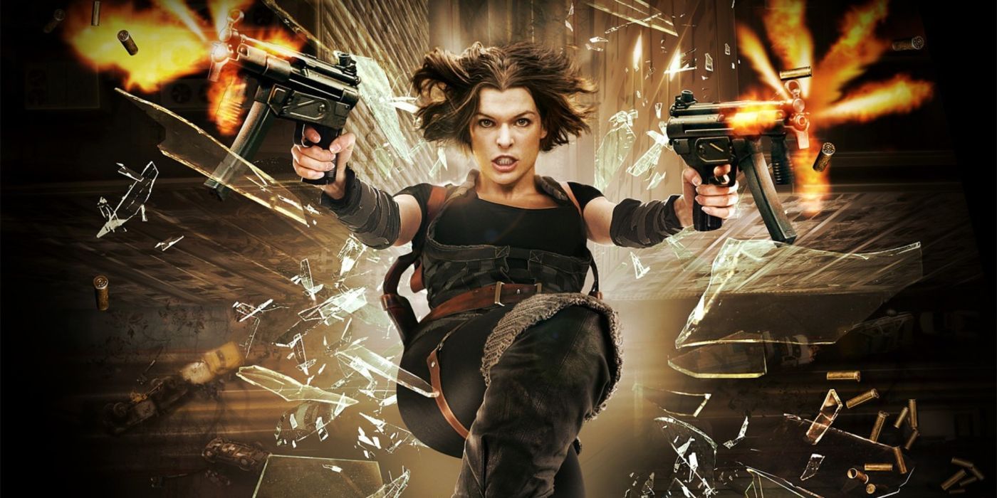 Resident Evil Afterlife 2010 Milla Jovavich Jump Shoot
