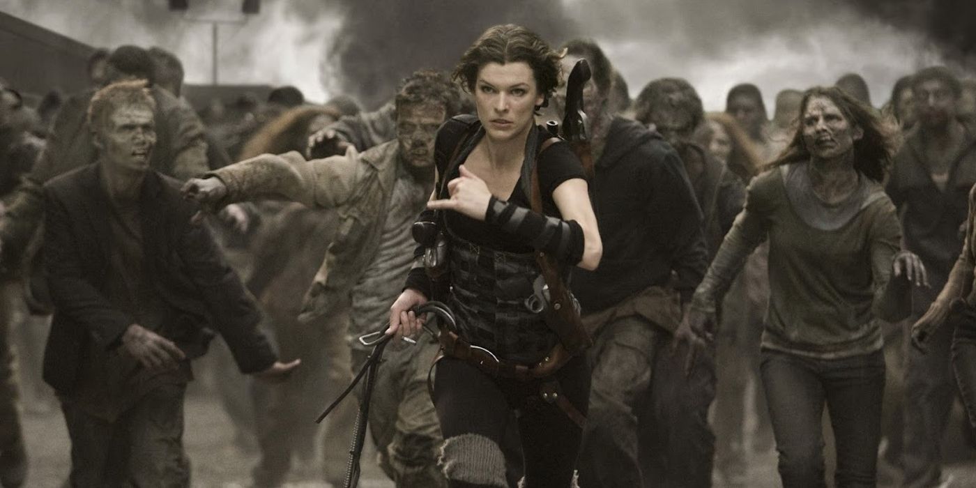 Resident Evil Afterlife Alice Chased by Zombies