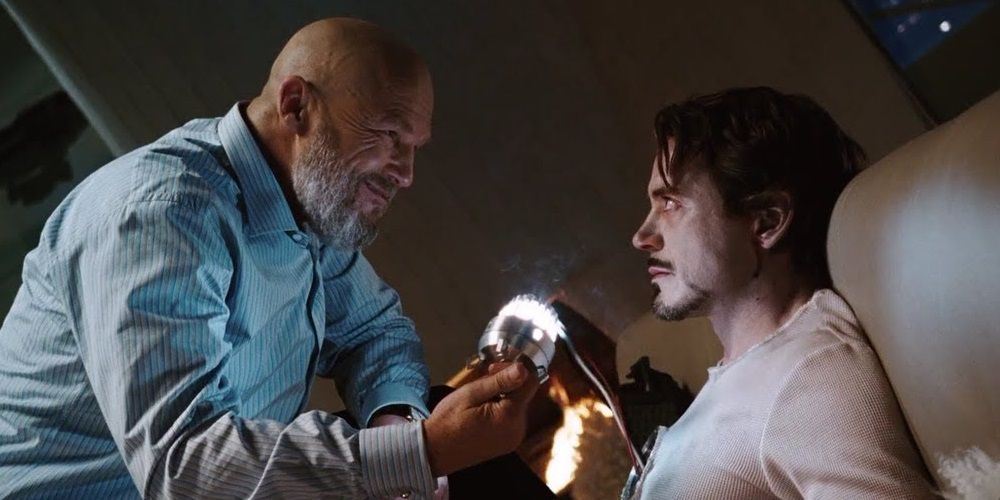 Obadiah Stane steal's the arc reactor from Tony