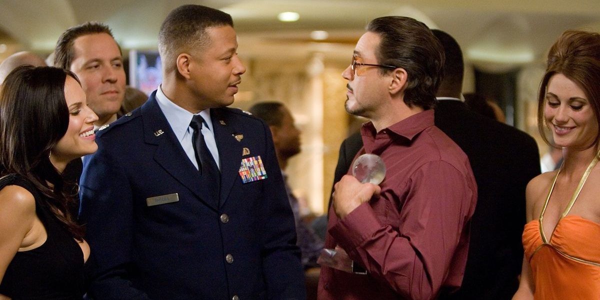 Robert Downey Jr and Terrence Howard in Iron Man
