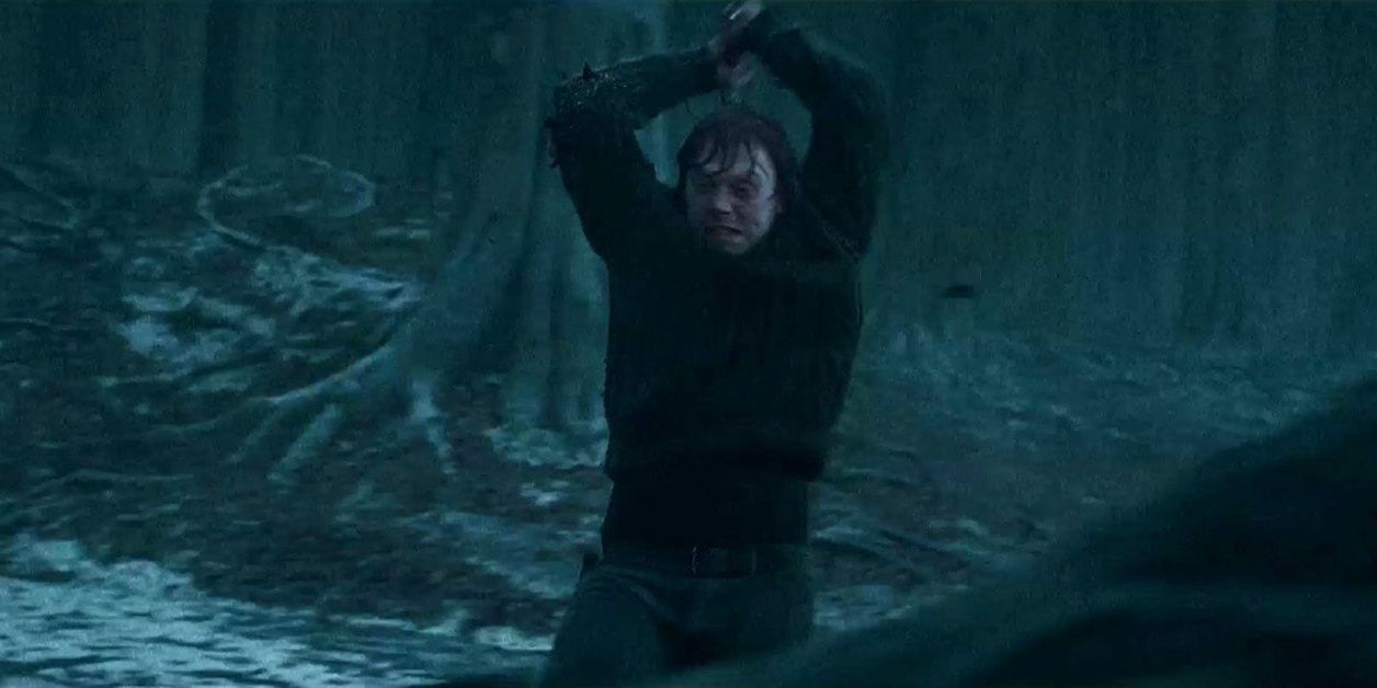 Ron destroys Horcrux in Harry Potter