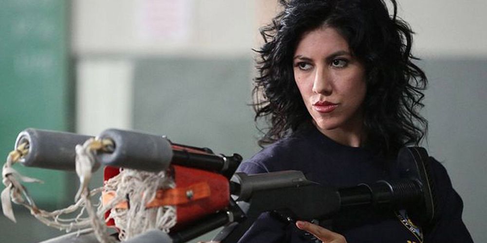 Rosa Diaz fires a net gun