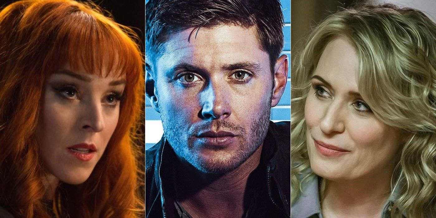 Ruth Connell as Rowena, Jensen Ackles as Dean Winchester and Samantha Smith as Mary in Supernatural