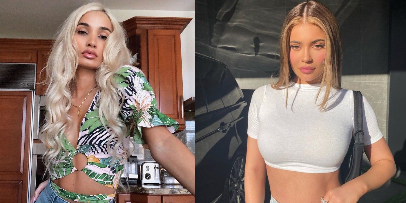 Pia Mia and Kylie Jenner strike poses in separate Instagram pictures.
