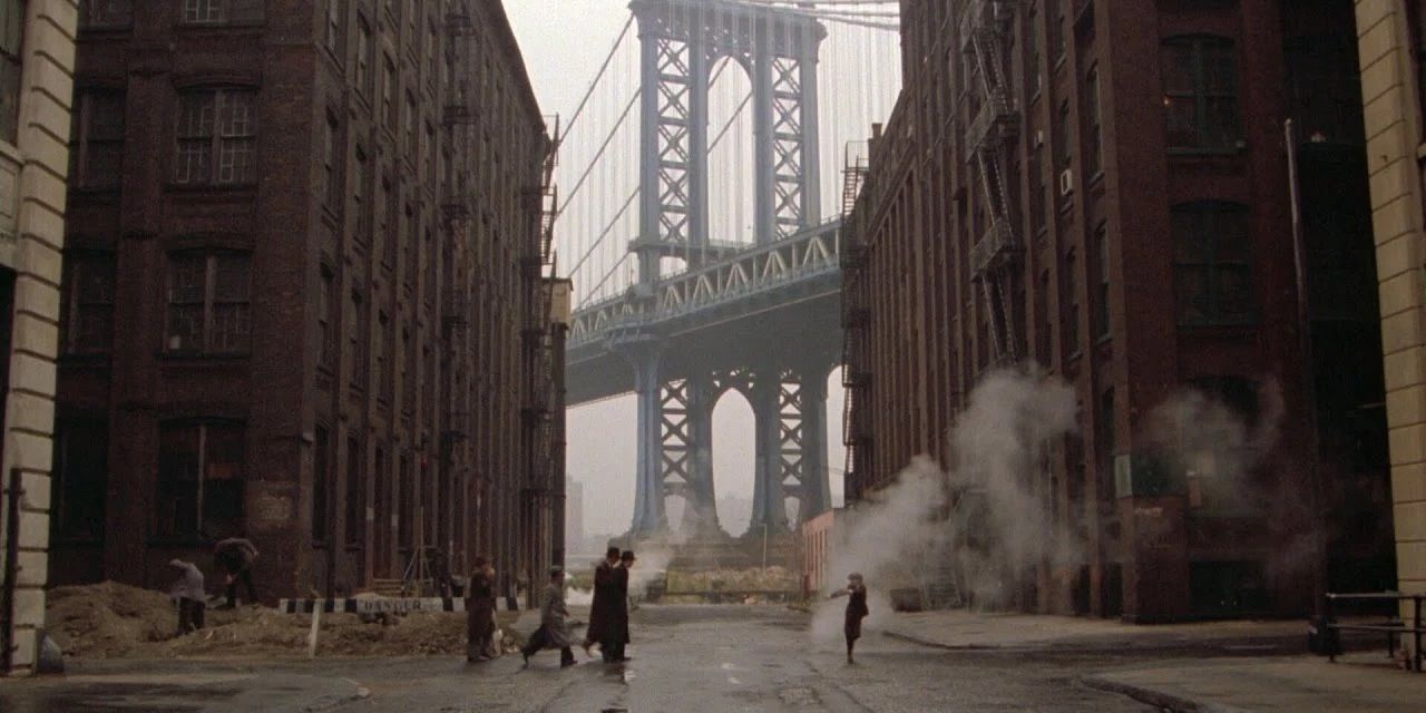 A wide shot of New York in Sergio Leone's Once Upon a Time in America