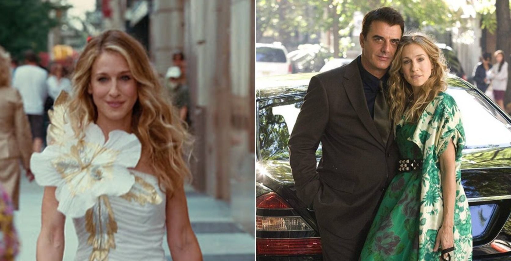 Carrie Bradshaw (Sarah Jessica Parker) and Mr. Big (Chris Noth) in &quot;Sex and the City: The Movie.&quot;
