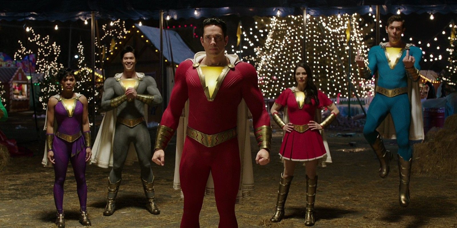 Billy Batson and his family with powers in Shazam
