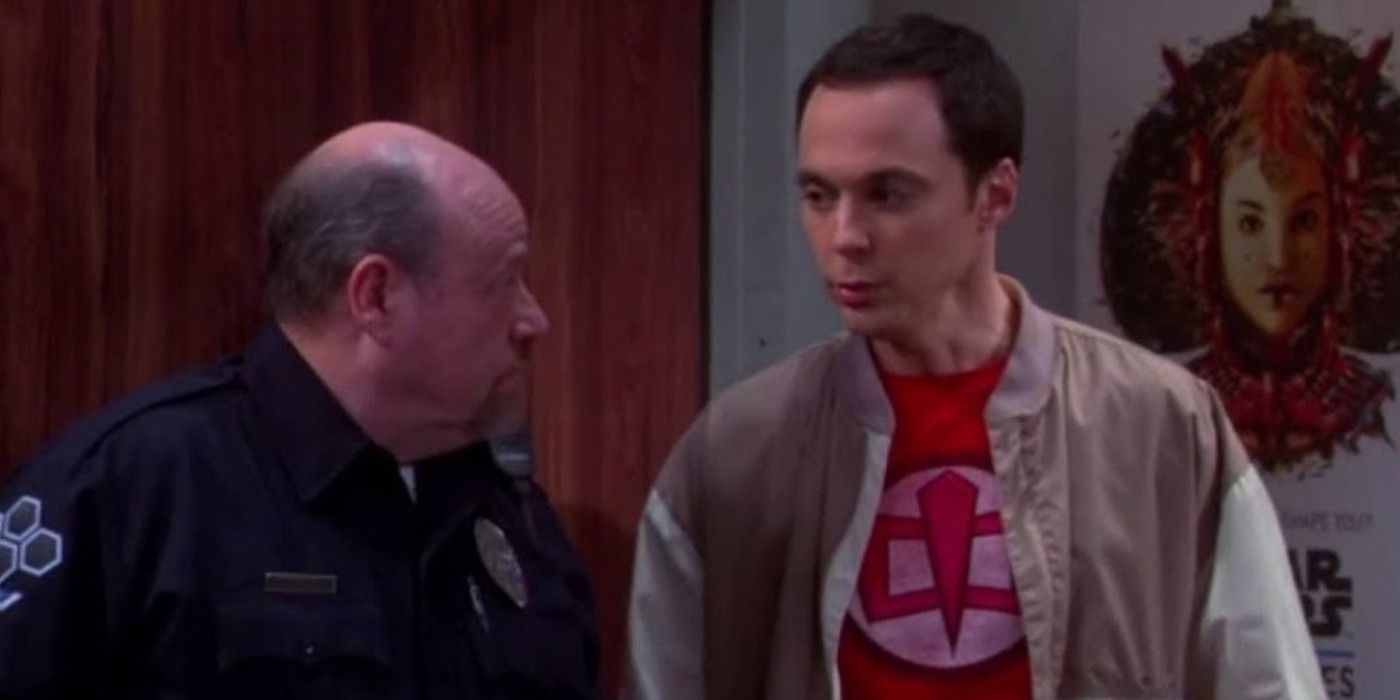 Sheldon with the cop