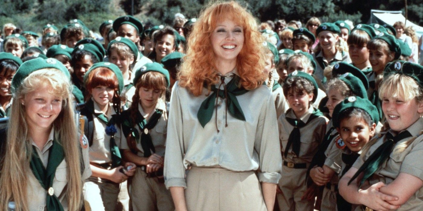 Phyllis and the troop smile in Troop Beverly Hills