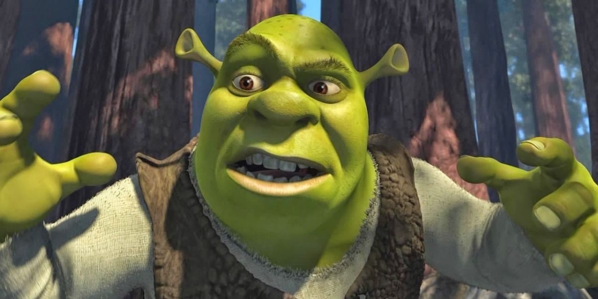 Shrek looking angry/confused